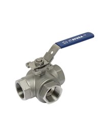 VALV.SFERA.3 VIE INOX TIPO "T" 1.1/4"