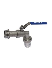 RUBINETTO INOX A SFERA AISI316 CON PORTAGOMMA 1/2"